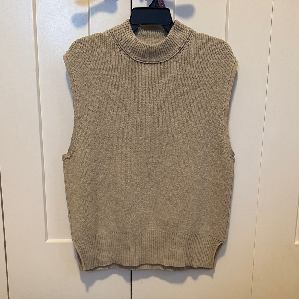 Free People Beige Sleeveless Knit Top